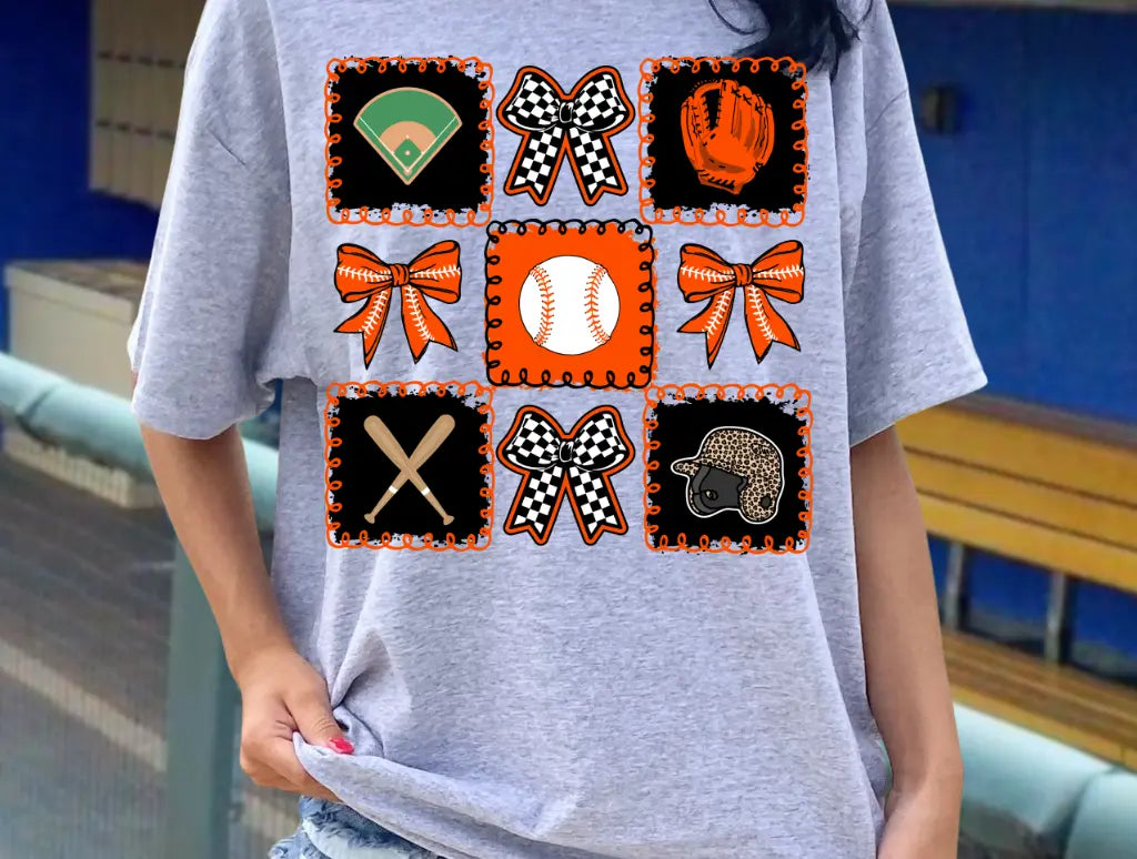 Orange And Black Coquette Baseball brandedbybarta