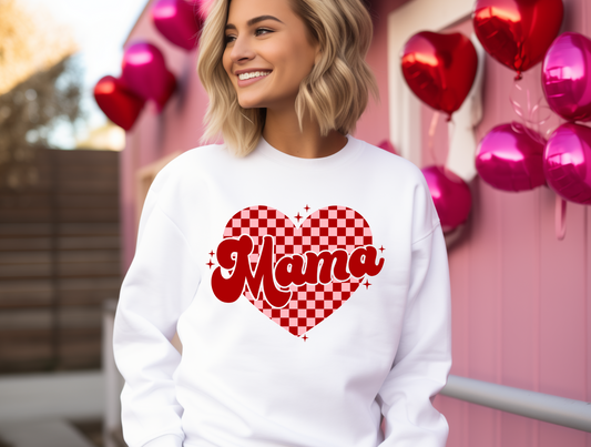 Mama Checkered Heart