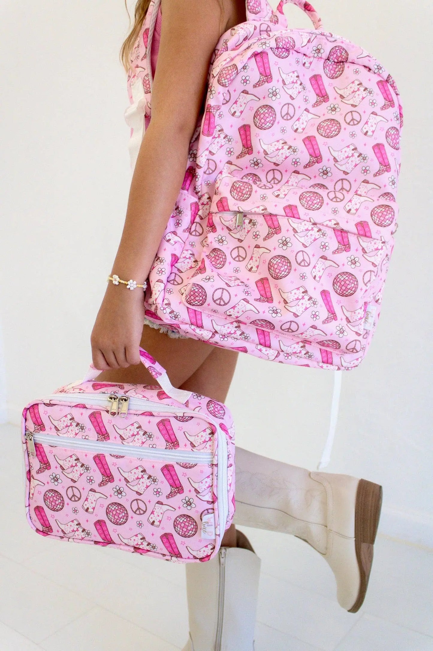 Pink Cowgirl Boots - Backpack & Lunchbox Bundle Wild Luxe