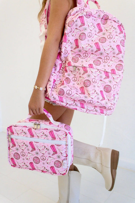 Pink Cowgirl Boots - Backpack & Lunchbox Bundle Wild Luxe