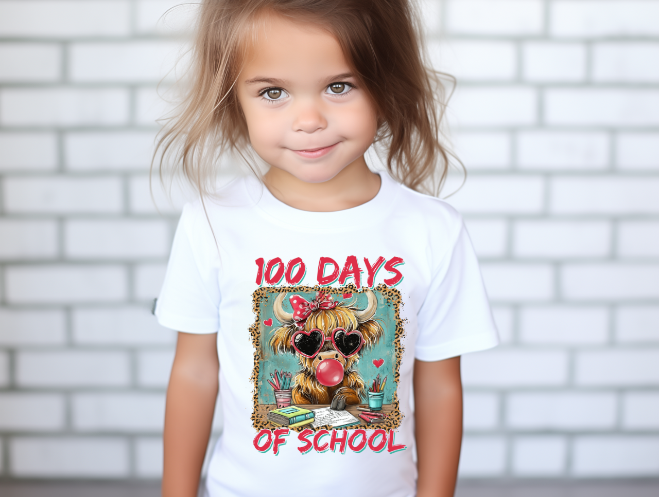 100 Days Of School Highland Cow