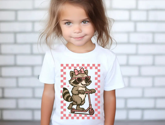 Checkered Racoon  Girl Branded By Barta