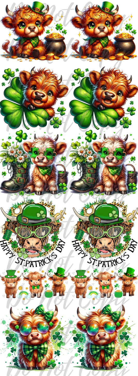 Cow St. Patrick's Day Pre Made Gang Sheet