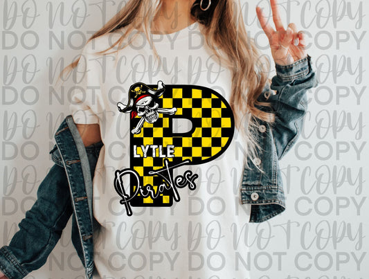 Lytle Pirates Checkered Tee