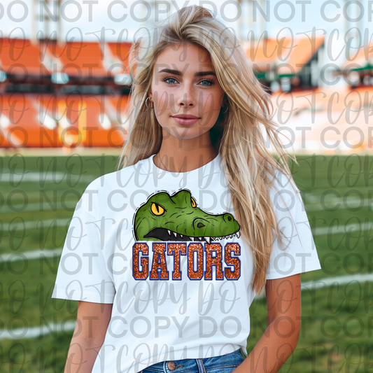 Gators Faux Glitter Mascot