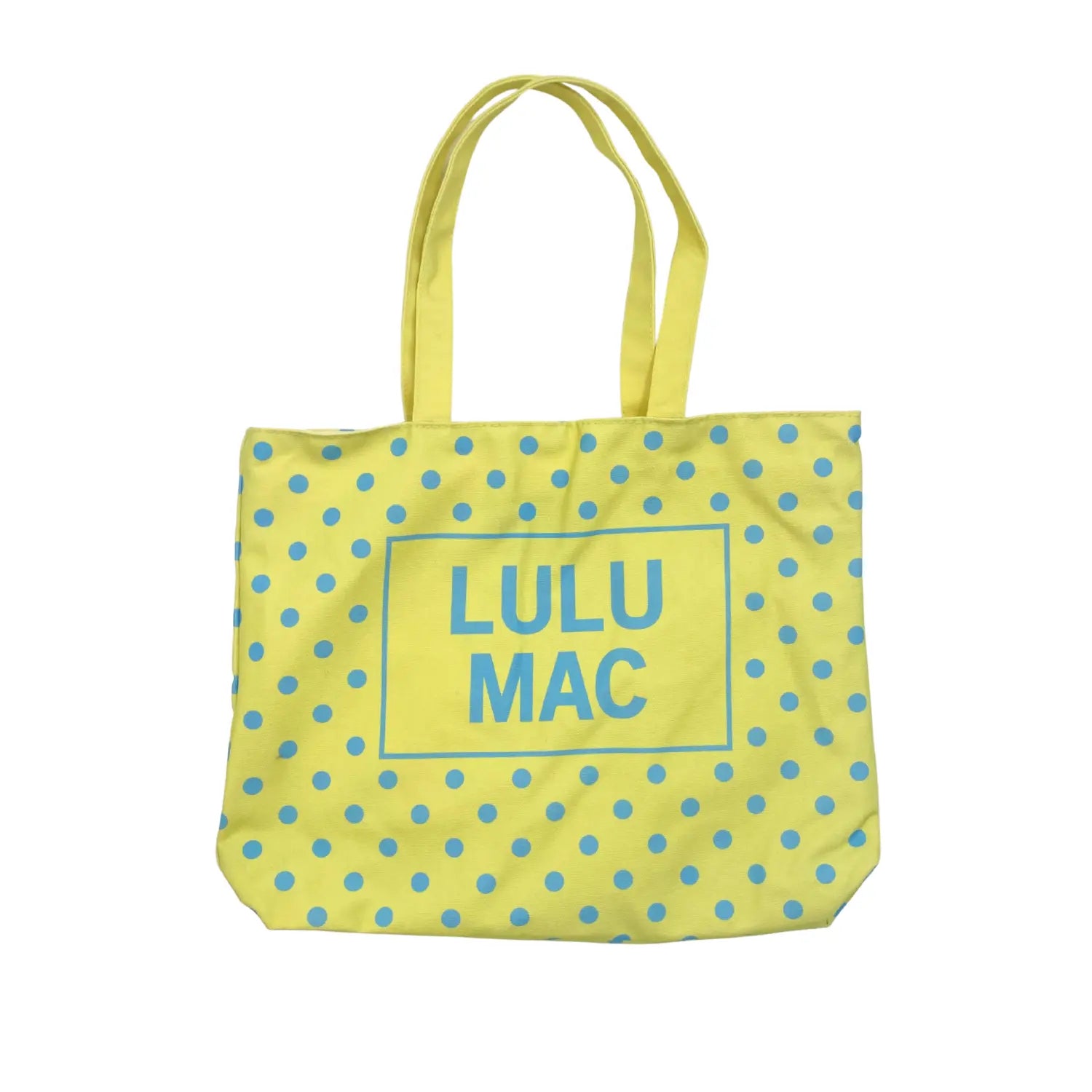 Lulu Mac Canvas Tote PD-BG-1002-Blue Dot on Yellow Girlie Girl Originals