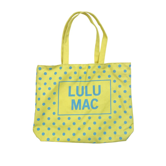 Lulu Mac Canvas Tote PD-BG-1002-Blue Dot on Yellow Girlie Girl Originals