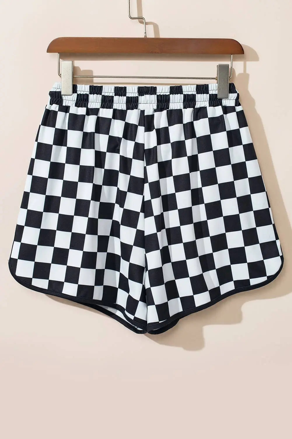 Checkered Drawstring Elastic Waist Casual Shorts - Branded By Barta