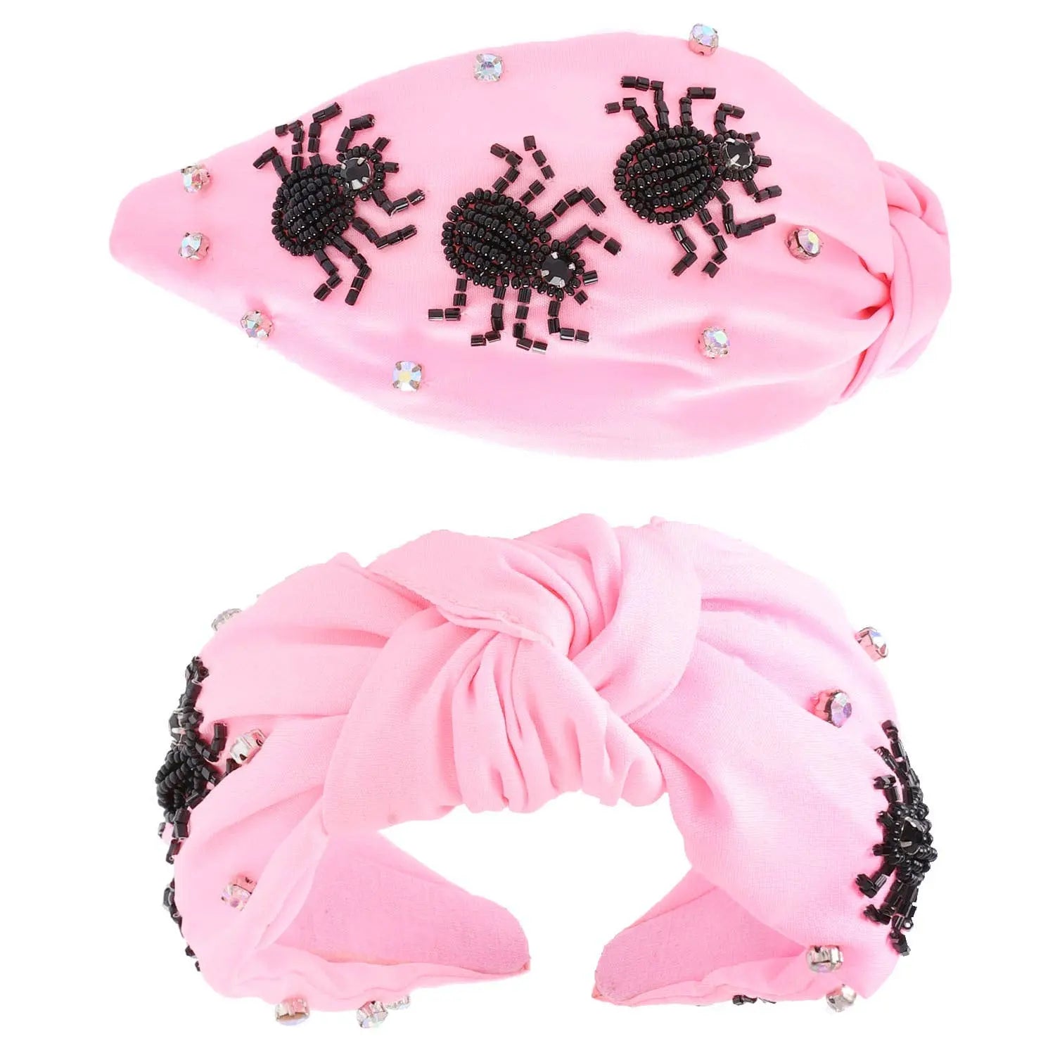 Beaded Spiders Rhinestone Jeweled Knotted Headband SP Sophia Collection