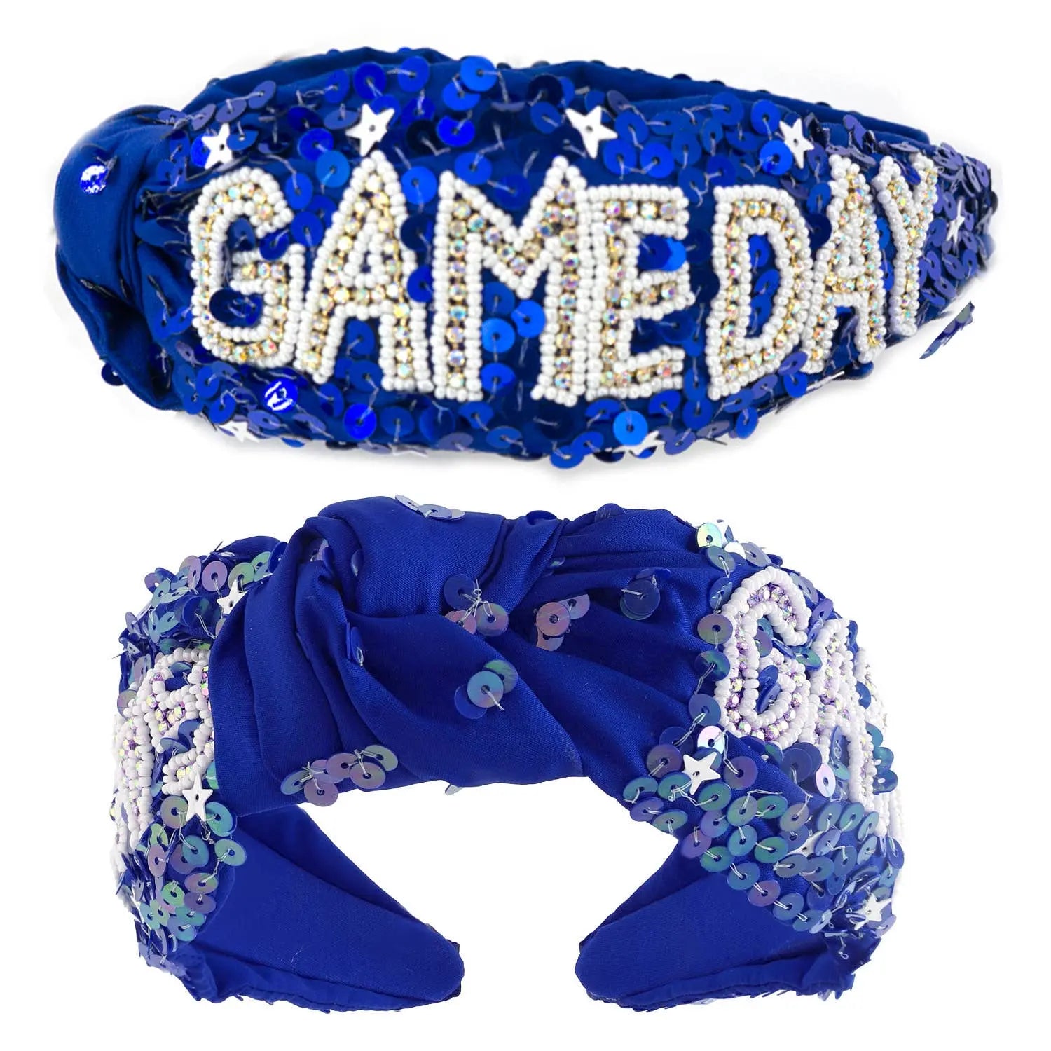 Game Day Top Knotted Jeweled Beaded Headband SP Sophia Collection
