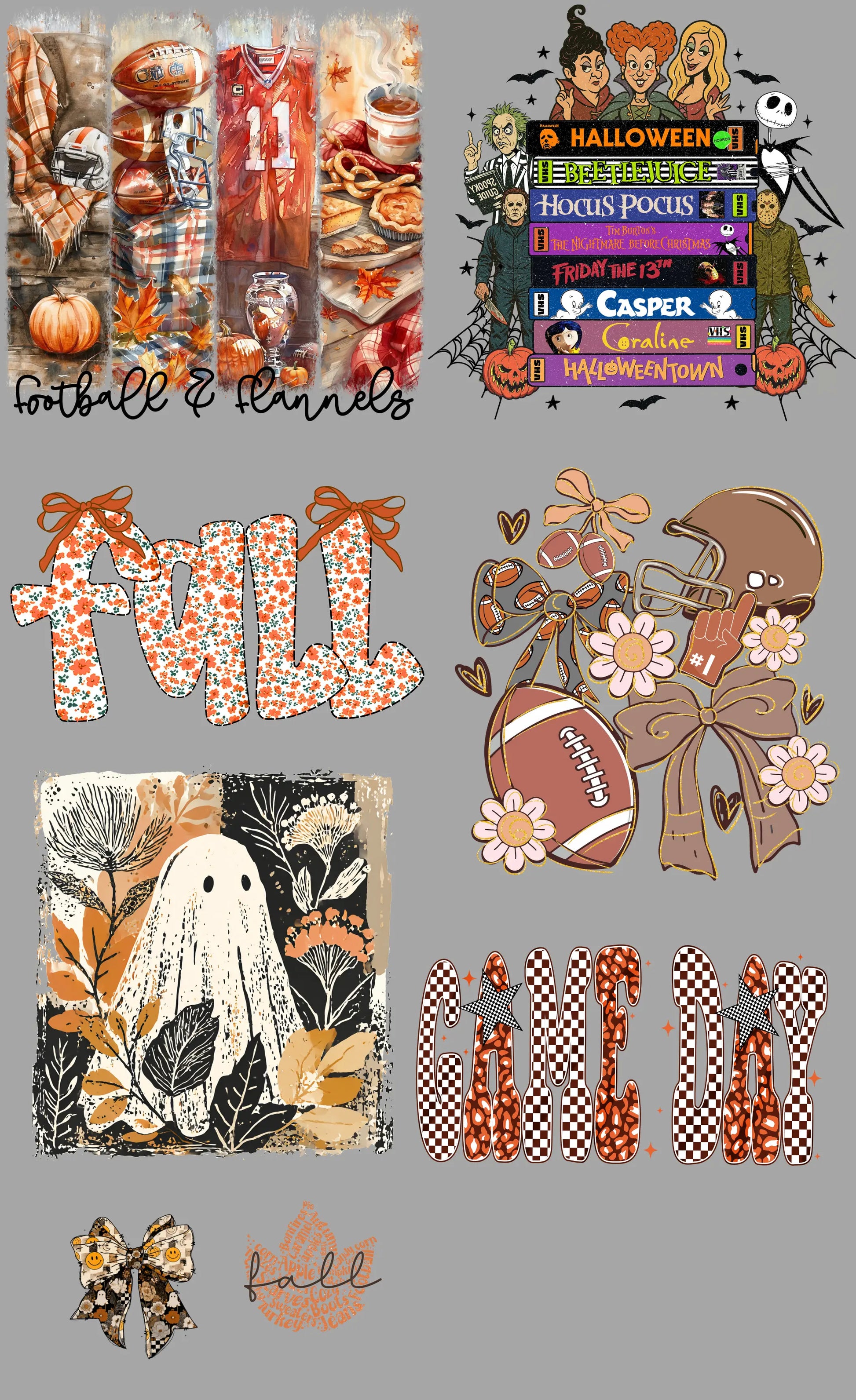 Fall Football Gang Sheet Mini Branded By Barta