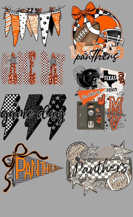 Panthers School Spirit New Gang Sheet Mini Branded By Barta