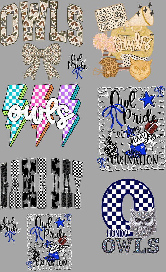 Owls School Spirit Gang Sheet Mini Branded By Barta