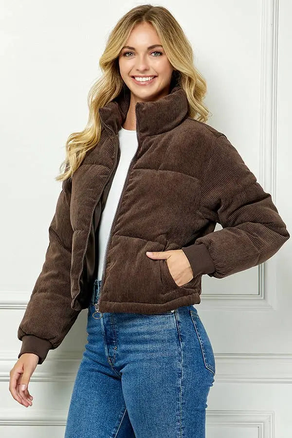 Quilted Corduroy Puffer Jacket Veracci