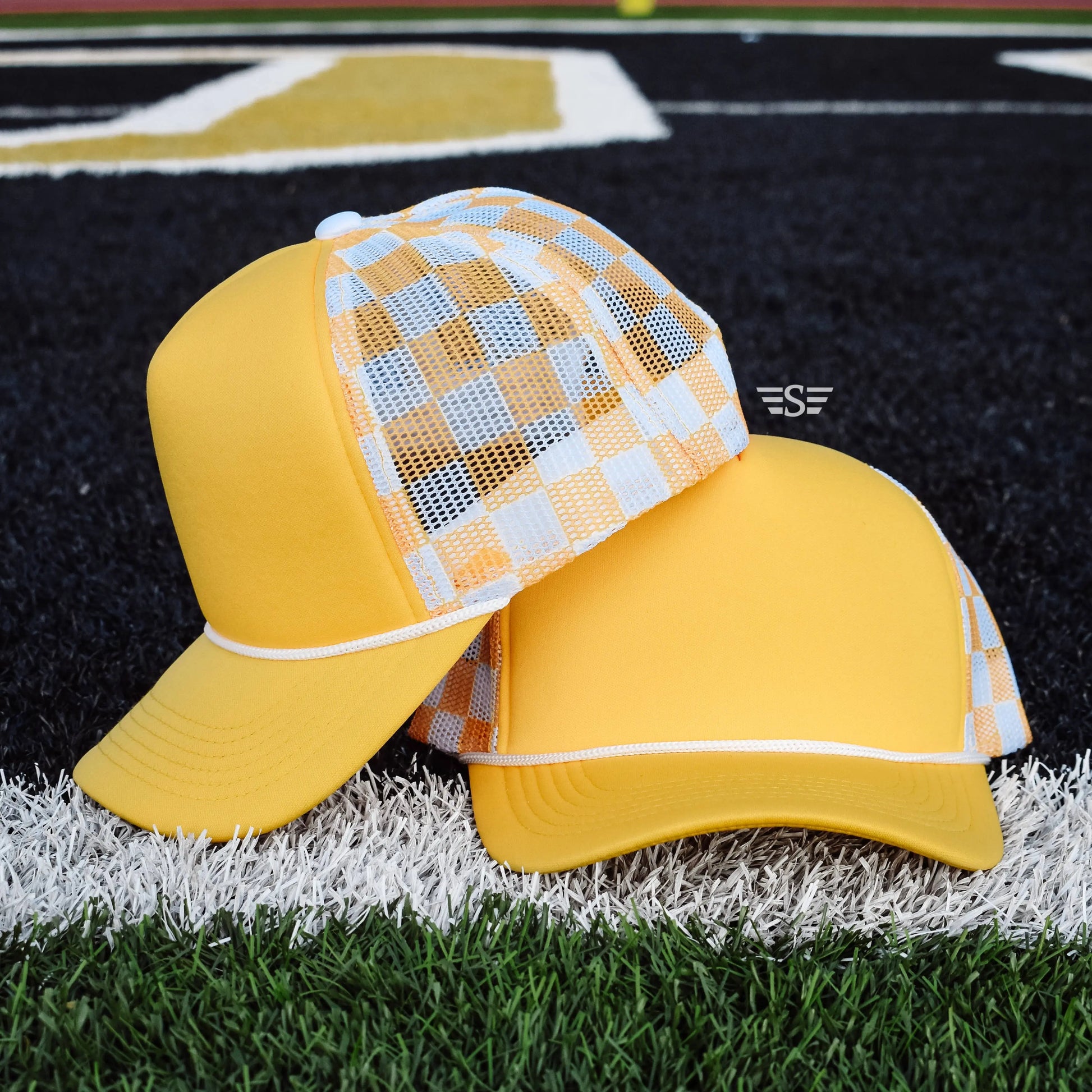 Checkered Mesh Back Foam Trucker Cap - Branded By Barta