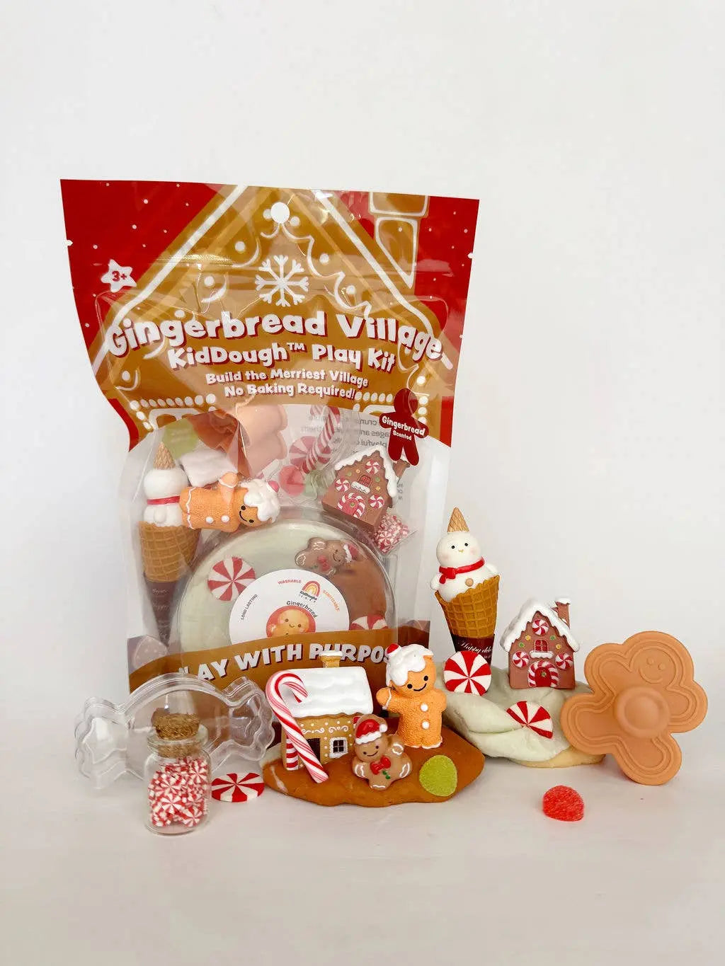 Gingerbread Village KidDough Play Kit Earth Grown KidDoughs (KidDoughs by EGKD)