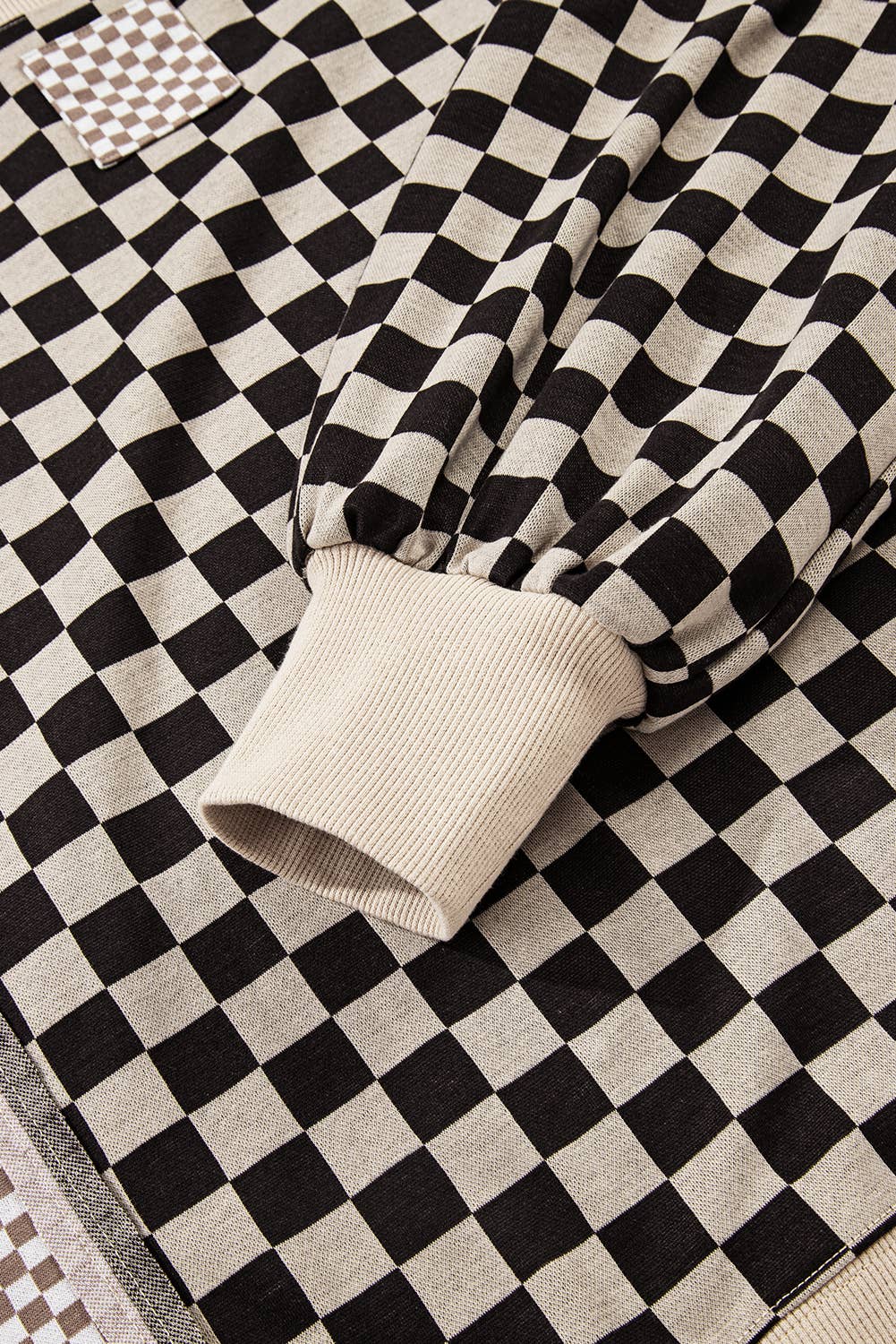 66Mixed Checkered Pattern Patchwork High Low Top (S-XL) 66DISCO