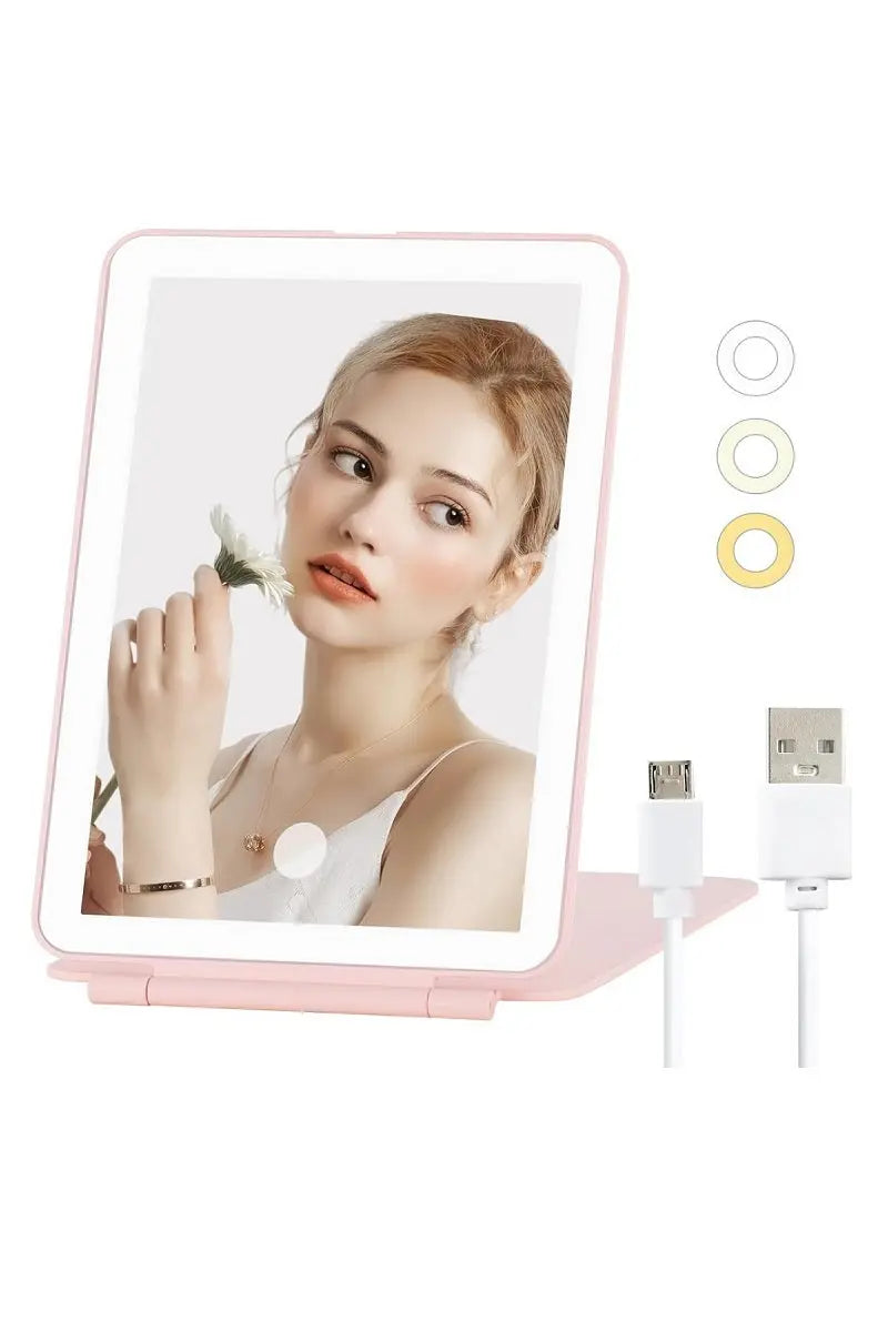 Rechargeable travel led makeup mirror tablet Branded By Barta