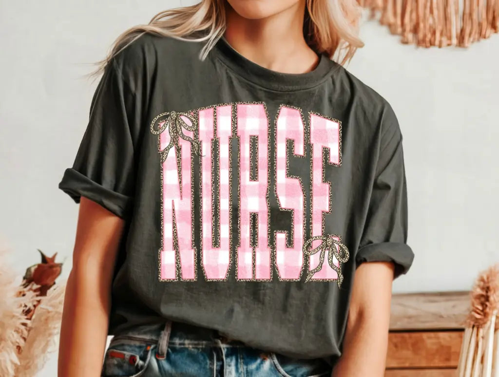 Pink Plaid Nurse brandedbybarta