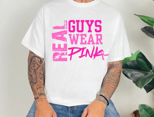 Real Guys Wear Pink Graphic Tee Branded By Barta