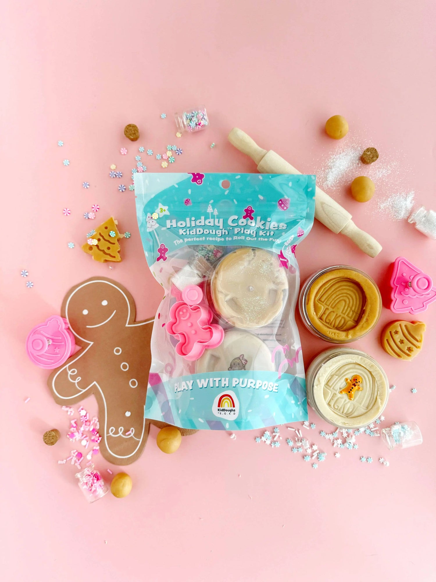 Holiday Cookies KidDough Play Kit Earth Grown KidDoughs (KidDoughs by EGKD)