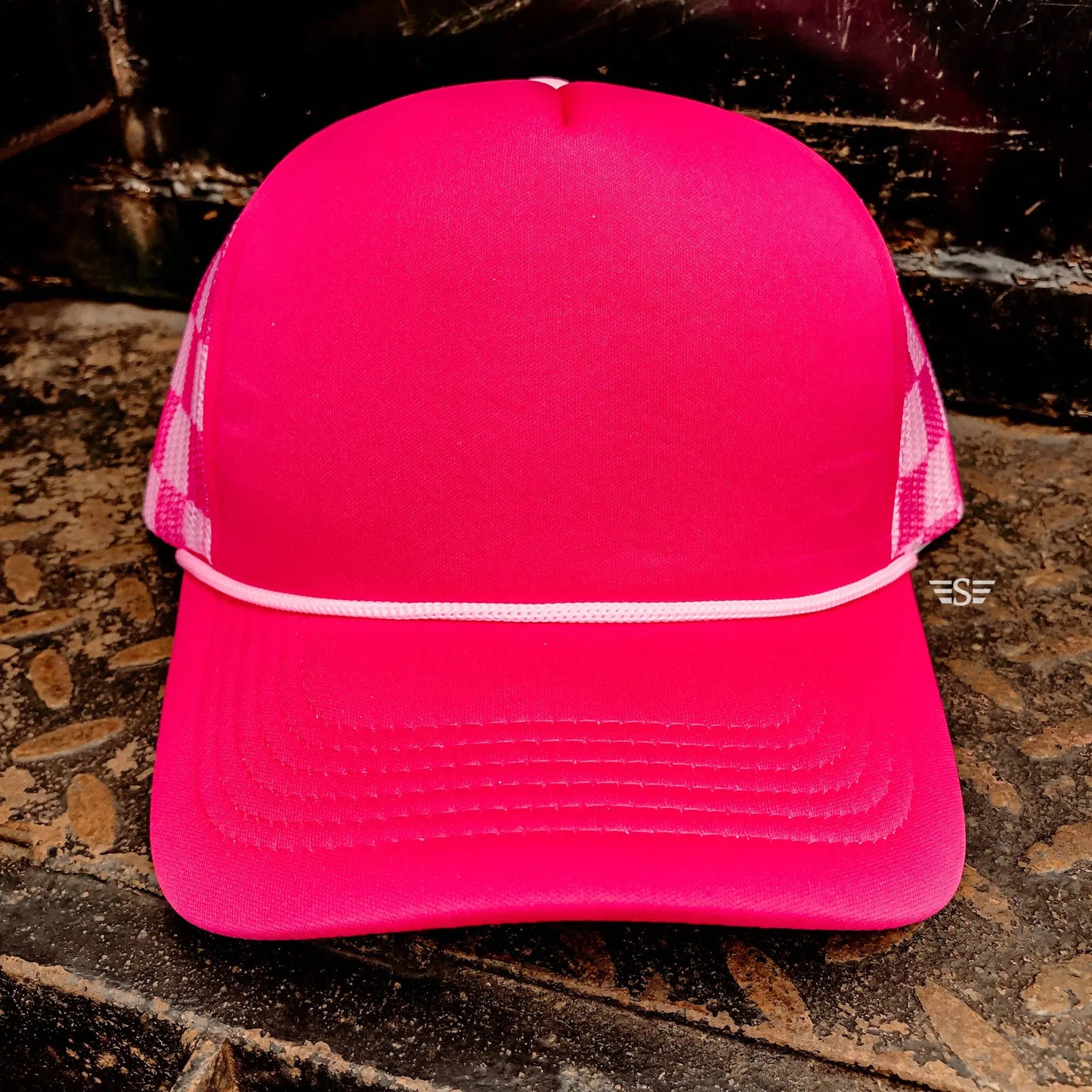 Checkered Mesh Back Foam Trucker Cap - Branded By Barta
