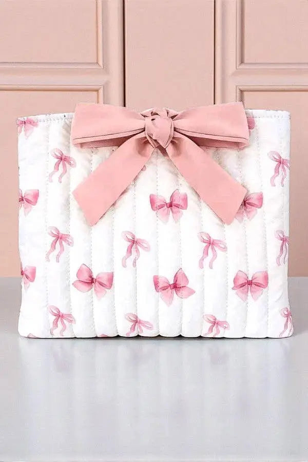 Esther Pink Bow Print Bible Cover Nash Grey