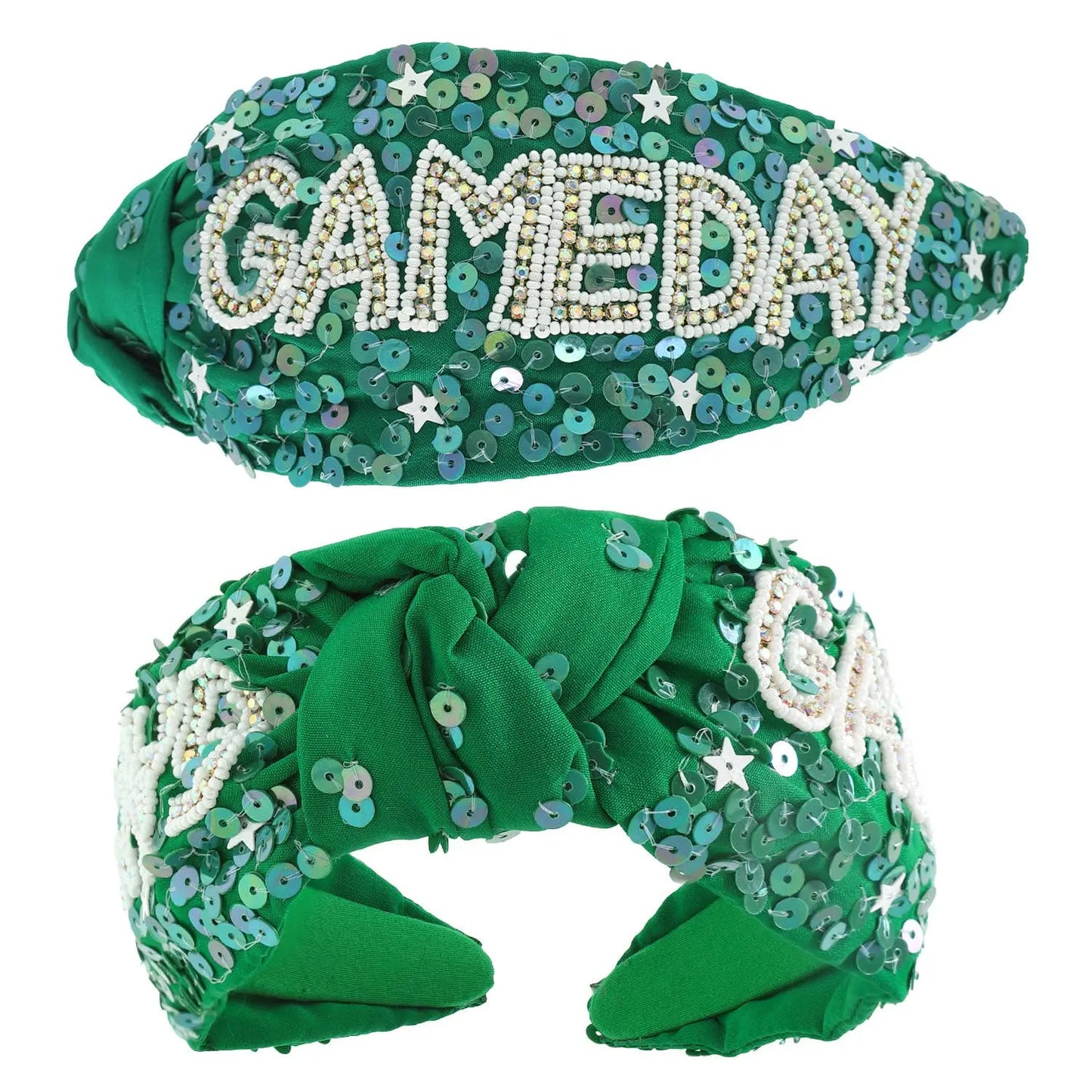 Game Day Top Knotted Jeweled Beaded Headband SP Sophia Collection