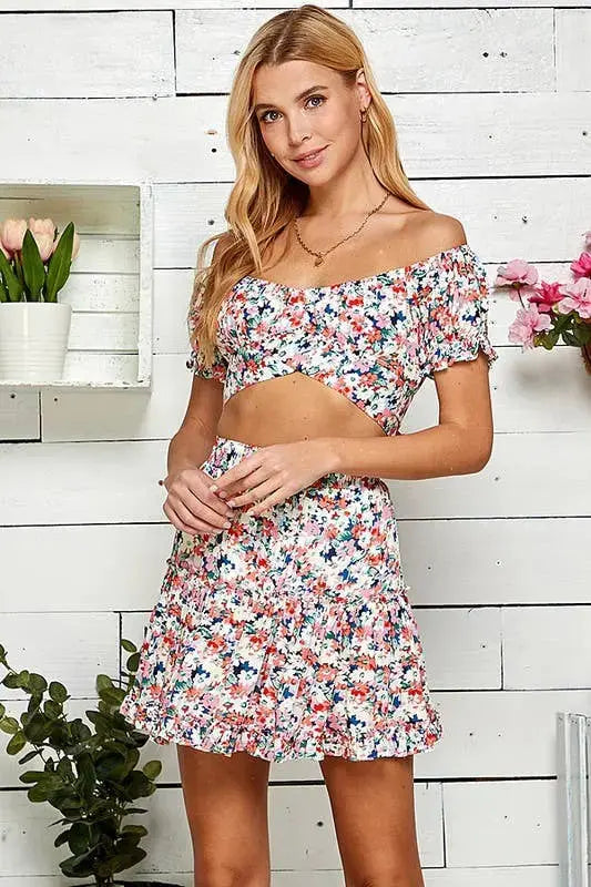 Outdoor Chic Elasticized Top and Skirt Set 5098SET-A Twentyten