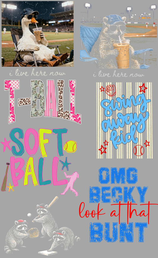 Baseball/ Softball Gang Sheet Mini Branded By Barta