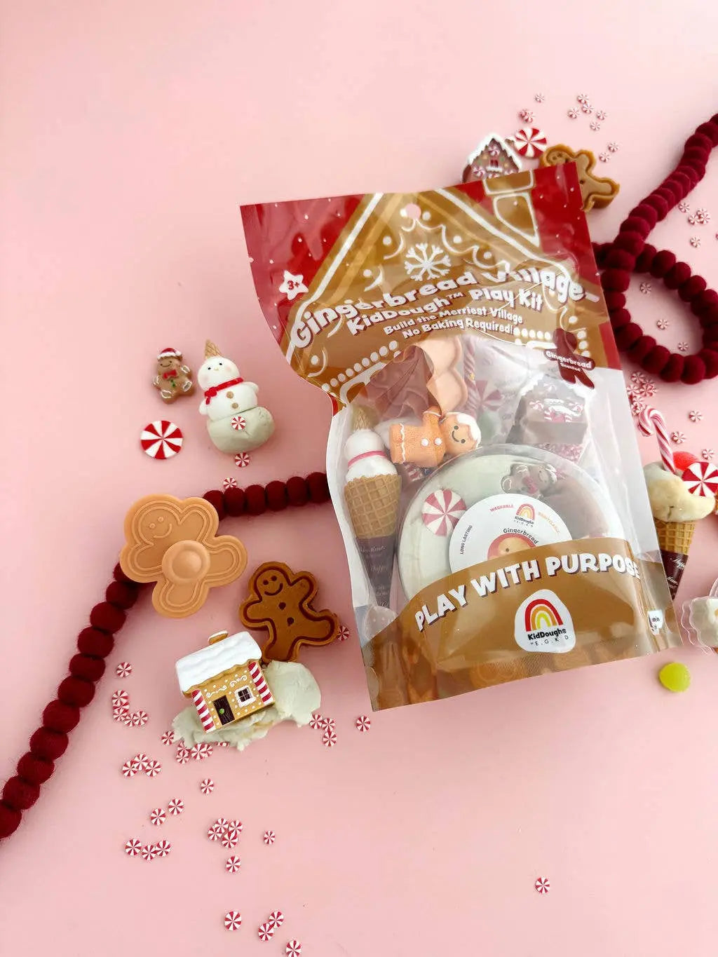 Gingerbread Village KidDough Play Kit Earth Grown KidDoughs (KidDoughs by EGKD)
