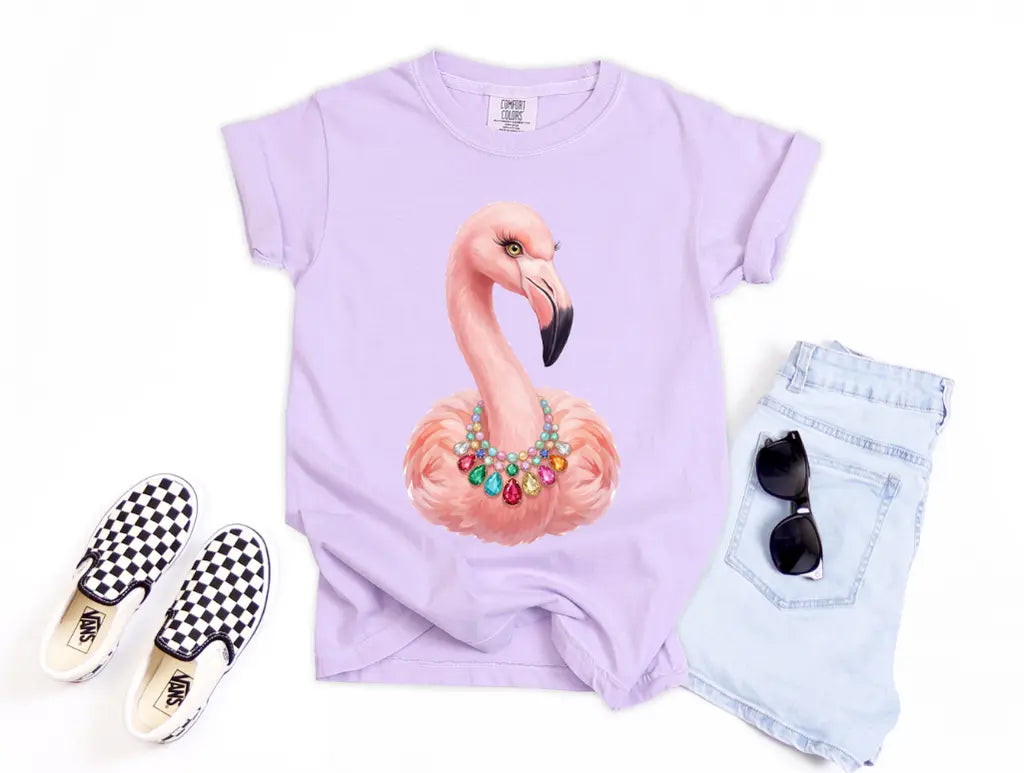 Pink Flamingo With Jewel Necklace brandedbybarta