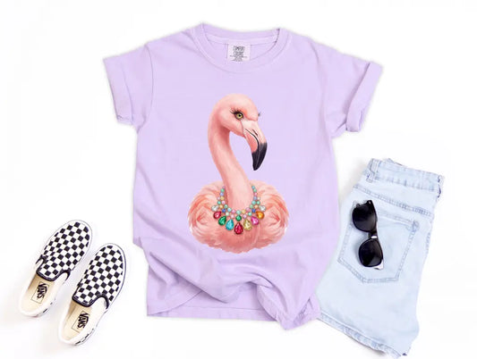 Pink Flamingo With Jewel Necklace brandedbybarta