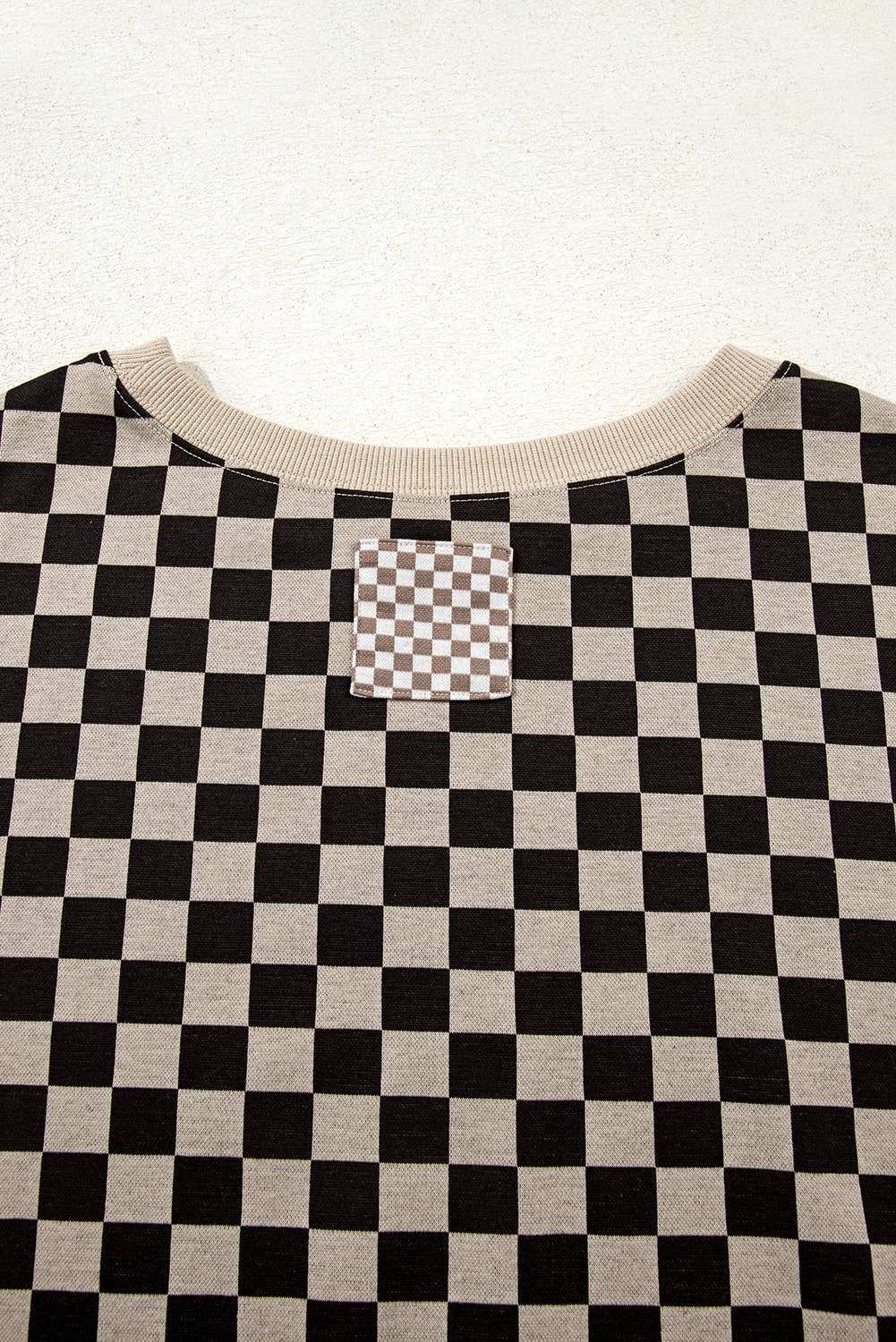 66Mixed Checkered Pattern Patchwork High Low Top (S-XL) 66DISCO