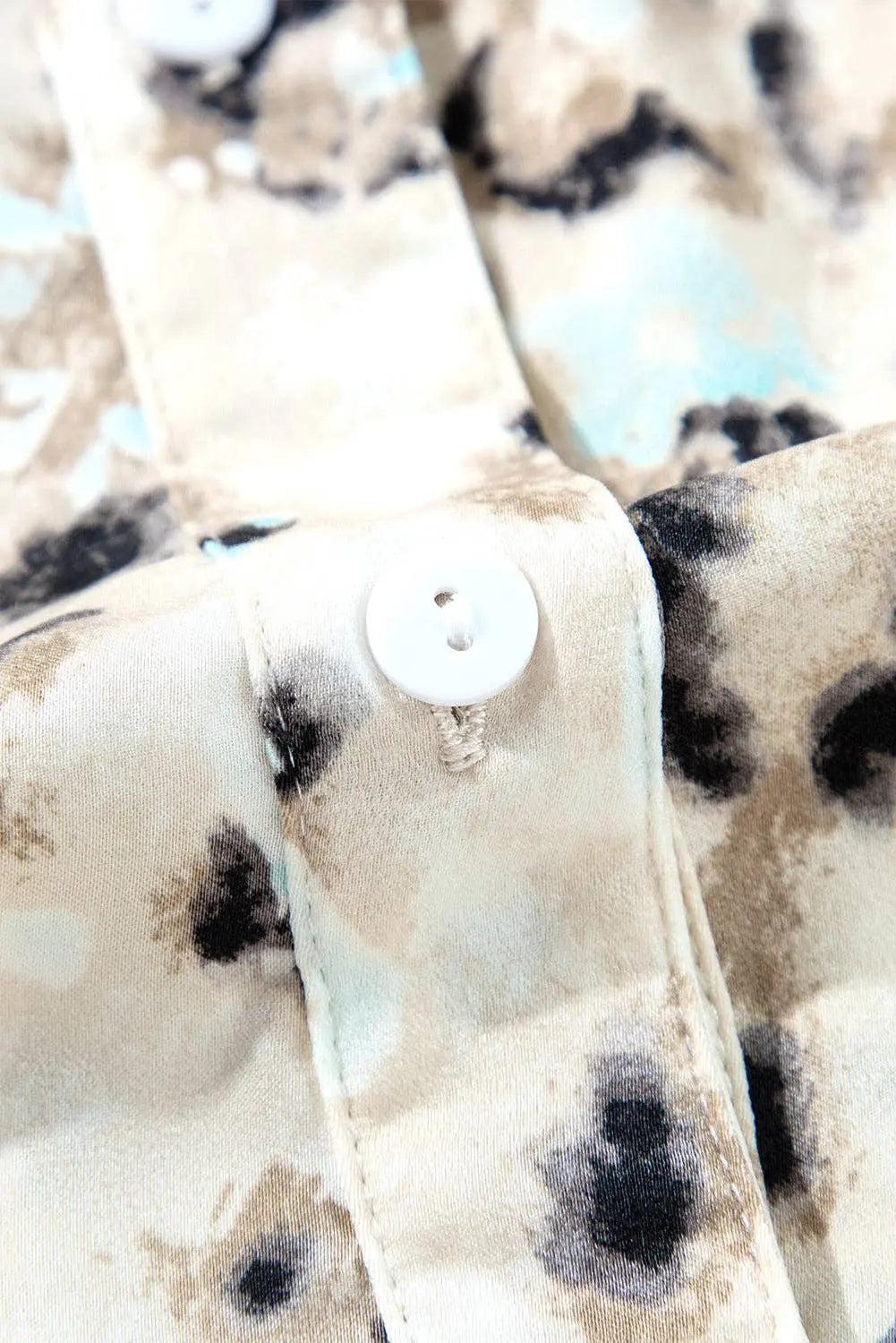 Leopard Print Buttoned Front 3/4 Sleeve Tiered Ruffled Hem Dress - Branded By Barta