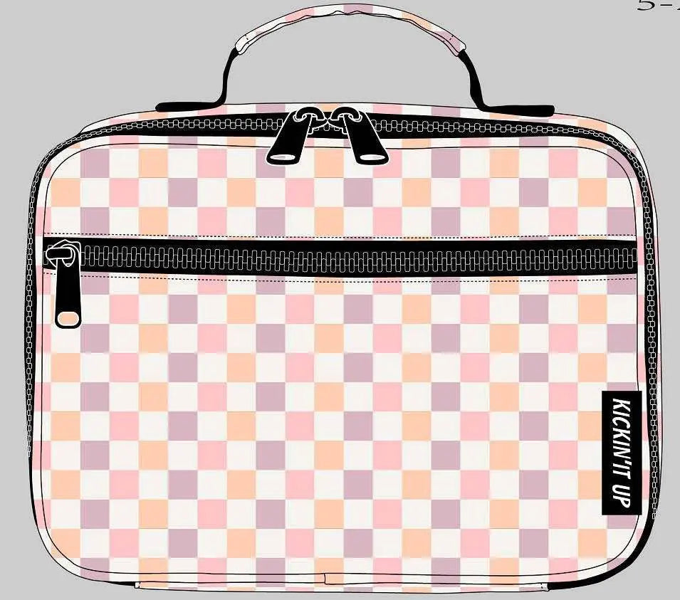 Pink Checkered Lunch Box Kickin it up Socks