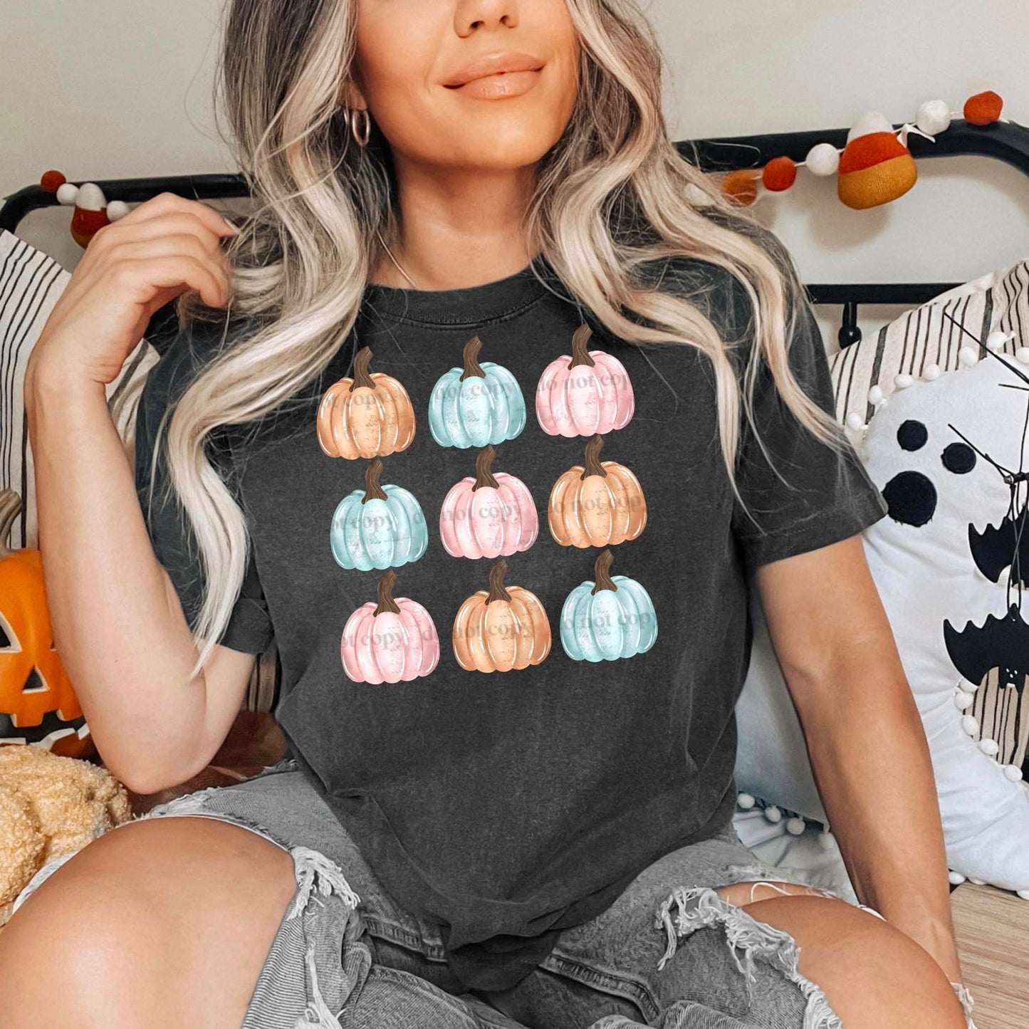 Pastel pumpkin collage