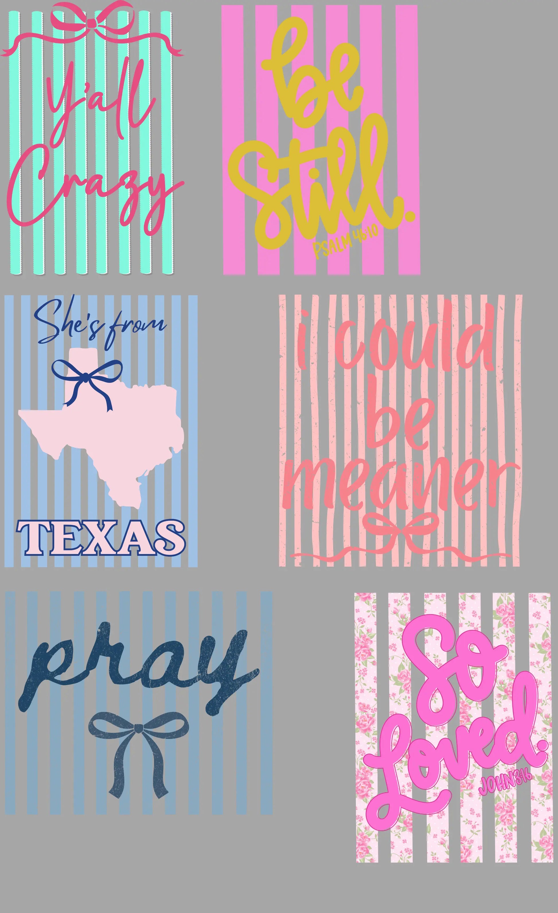 Trendy Stripes Gang Sheet Mini Branded By Barta
