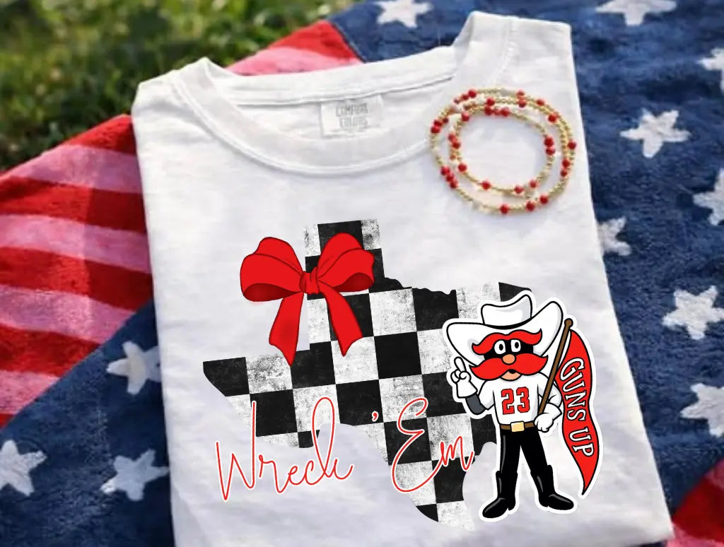 Wreck 'Em Checkered Texas brandedbybarta