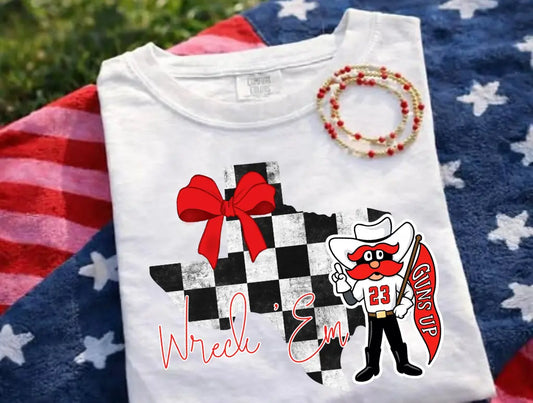 Wreck 'Em Checkered Texas brandedbybarta