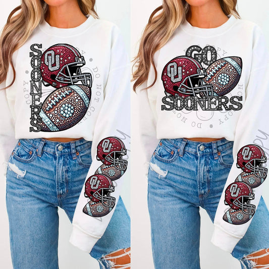 Sooners Rhinestone Football