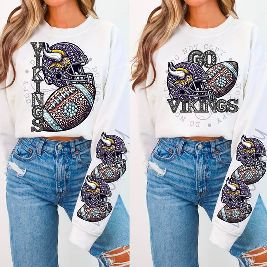 Vikings Rhinestone Football