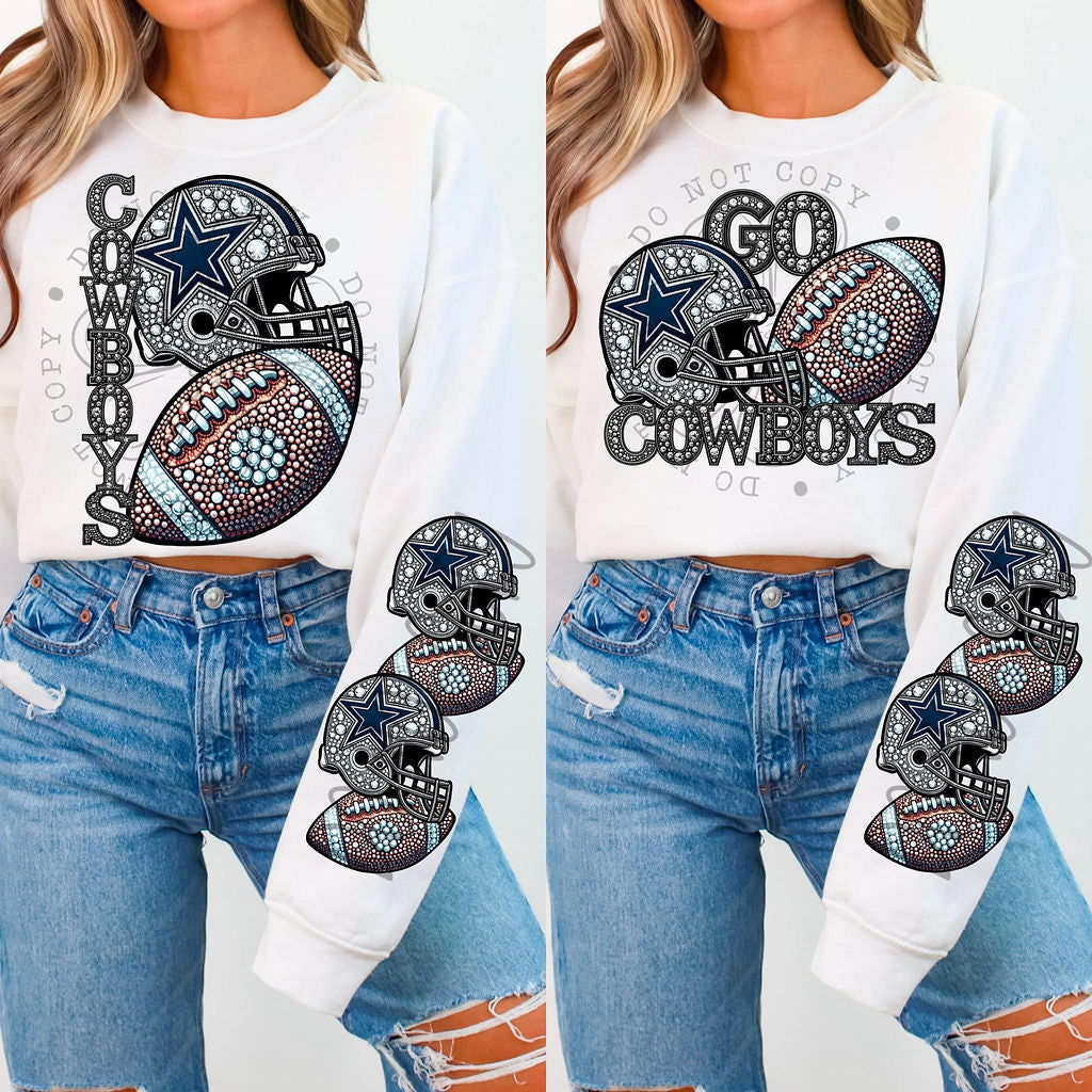 Cowboys Rhinestone Football