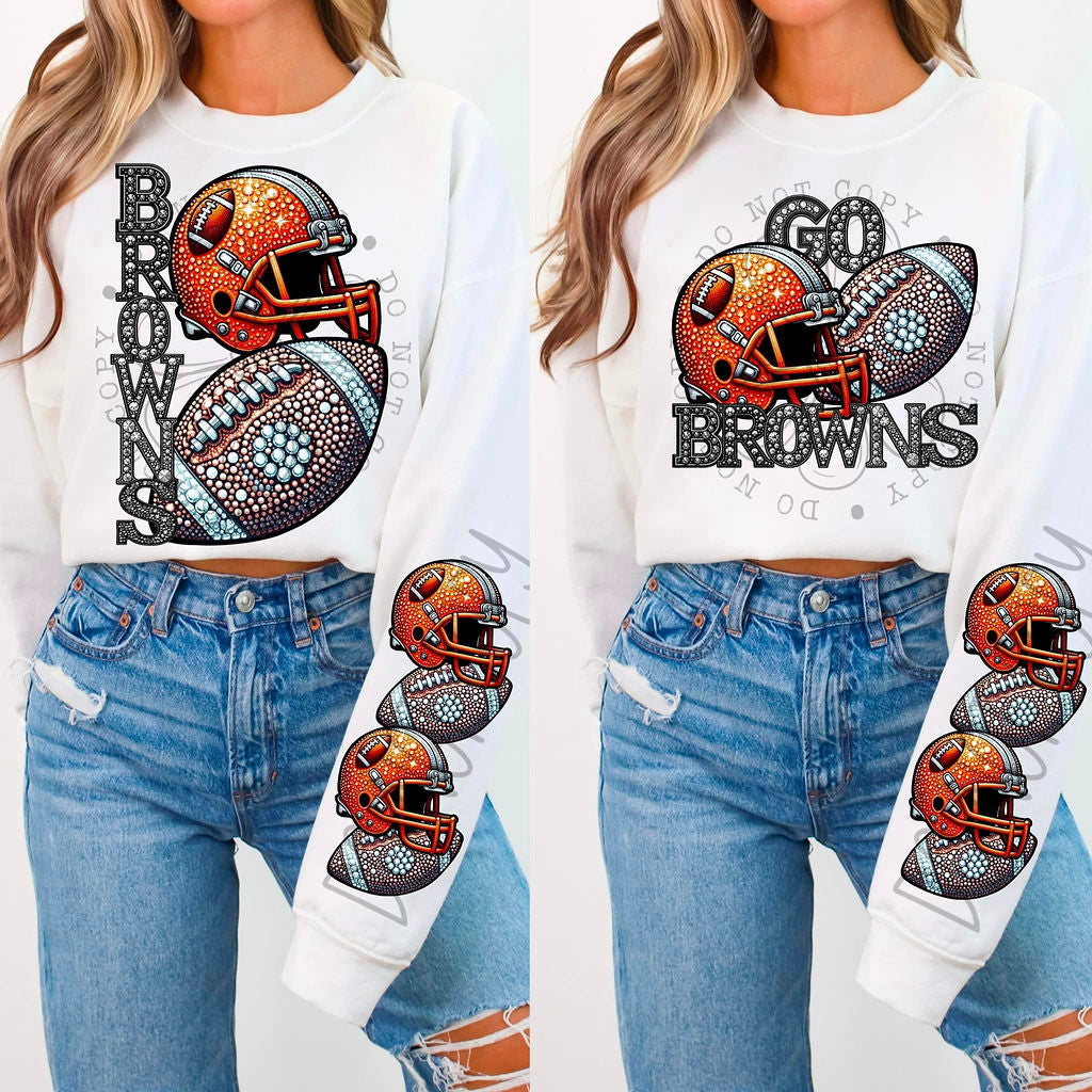 Browns Rhinestone Football