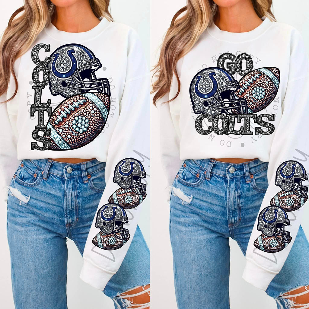 Colts Rhinestone Football