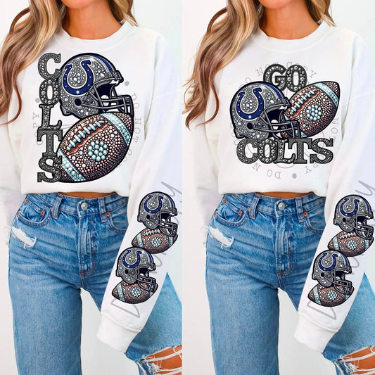 Colts Rhinestone Football