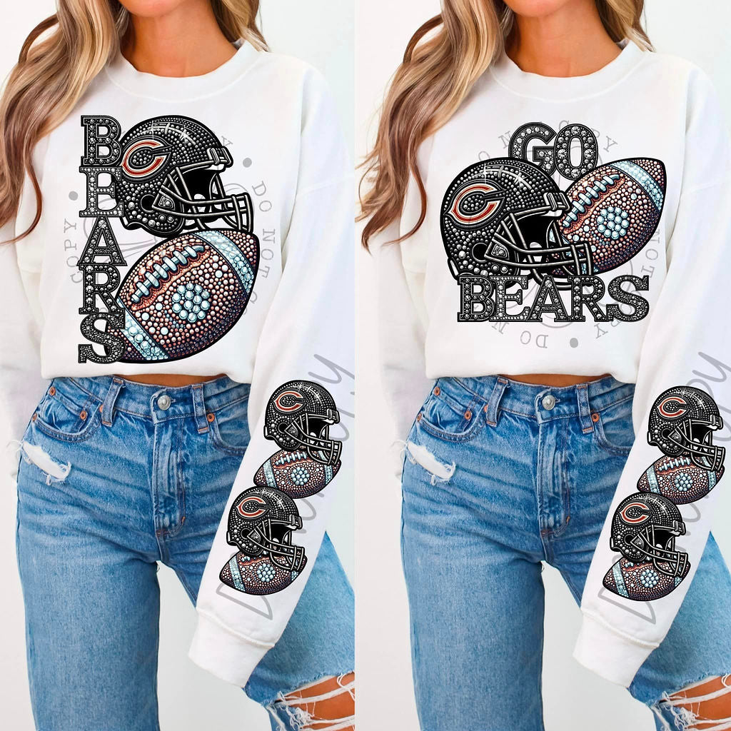 Bears Rhinestone Football