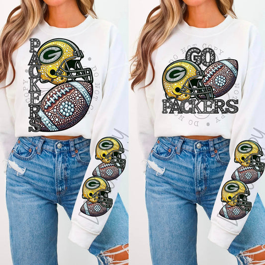 Packers Rhinestone Football