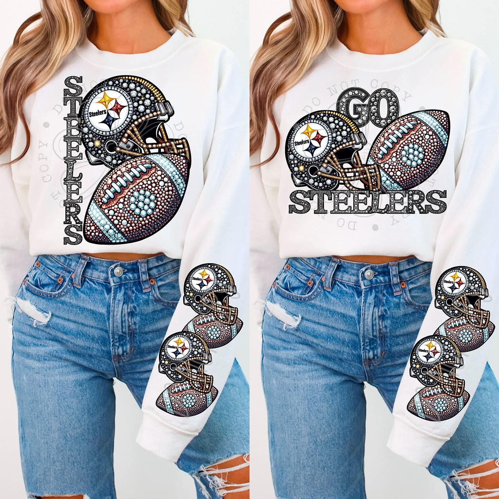 Steelers Rhinestone Football