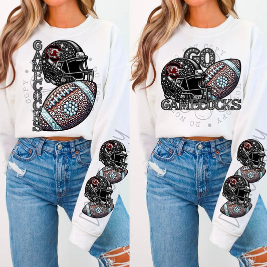 Gamecocks Rhinestone Football